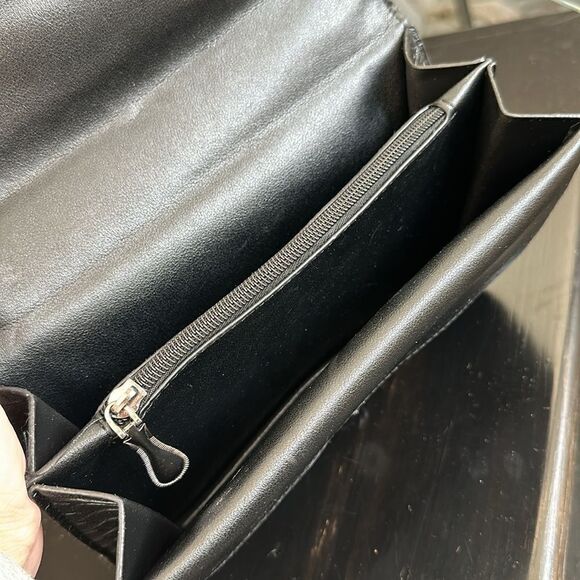 New python embossed vegan leather shoulder handbag purse gun metal designer-like - Picture 10 of 11